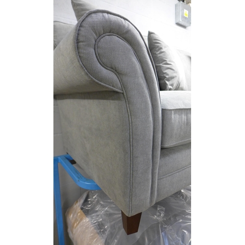 1400 - A pair of Mosta Gracelands pewter upholstered sofas (3 + 2) - This lot is subject to VAT*