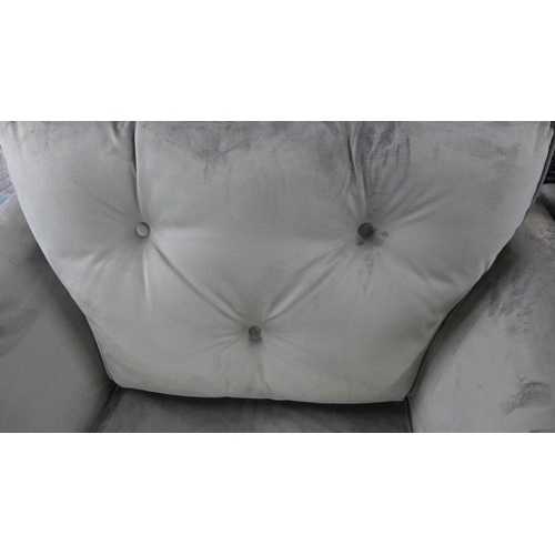 1306 - A Hoxton grey velvet armchair