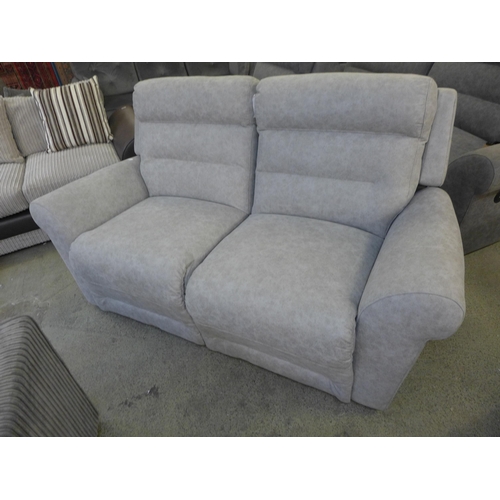 1314 - A Merlin light grey manual reclining two seater sofa