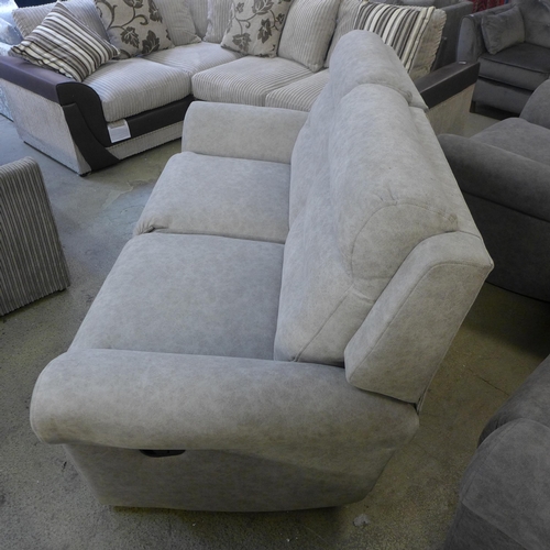 1314 - A Merlin light grey manual reclining two seater sofa