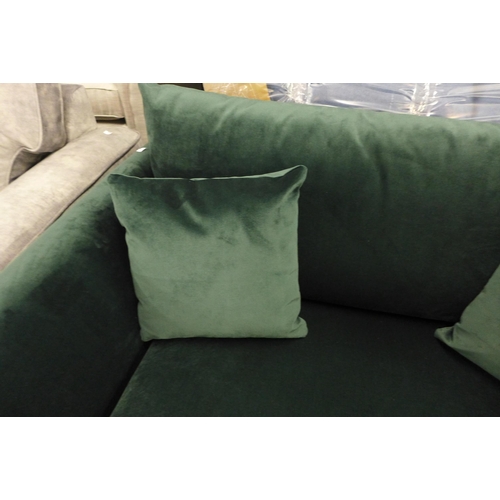 1421 - A forest green velvet love seat