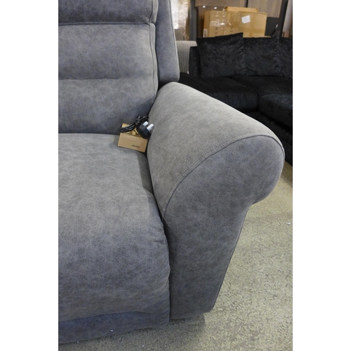 1315 - A Merlin grey three seater power recliner