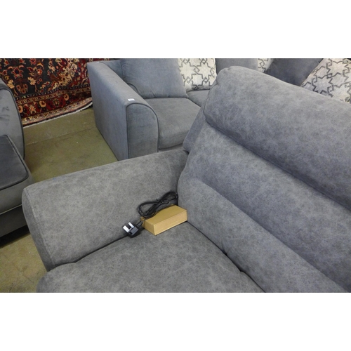 1315 - A Merlin grey three seater power recliner