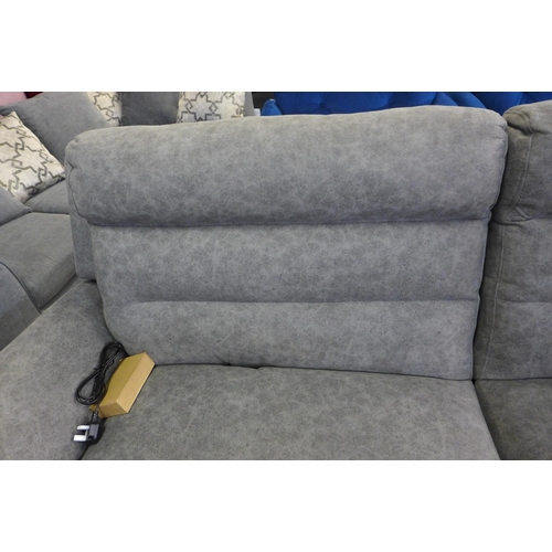 1315 - A Merlin grey three seater power recliner