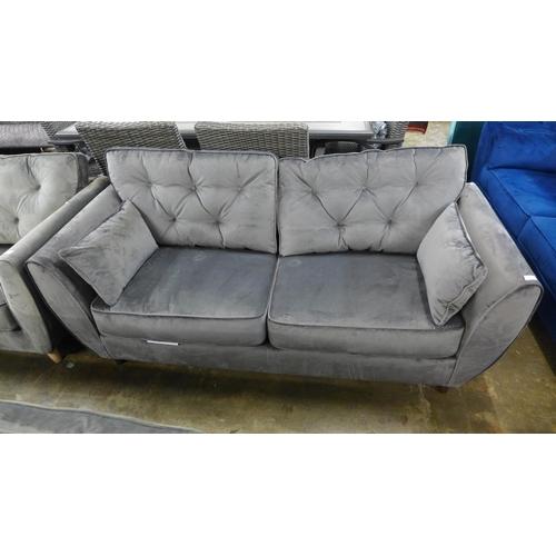 1321 - A Hoxton ash velvet three seater sofa