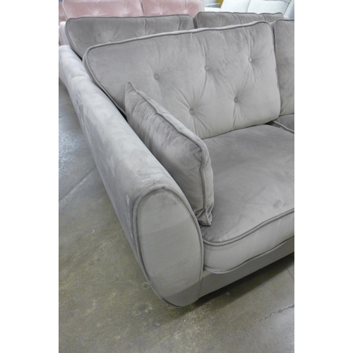 1363 - A Hoxton mink velvet upholstered three seater sofa