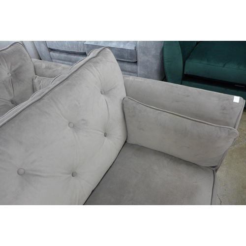 1363 - A Hoxton mink velvet upholstered three seater sofa