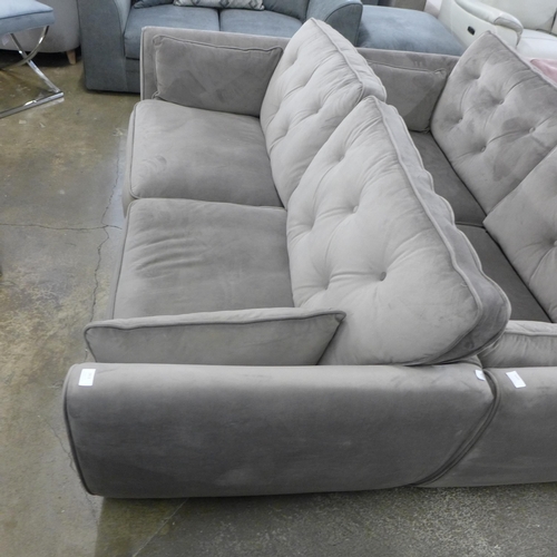 1363 - A Hoxton mink velvet upholstered three seater sofa