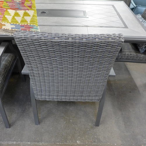 1370 - Sunvilla Indigo Woven Dining Set, original RRP £1916.66 + VAT - damage to chair (4152-25) * This lot... 