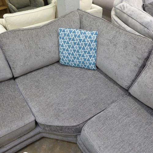 1387 - An Isla charcoal upholstered RHF corner sofa with blue geometric scatter cushions * this lot is subj... 