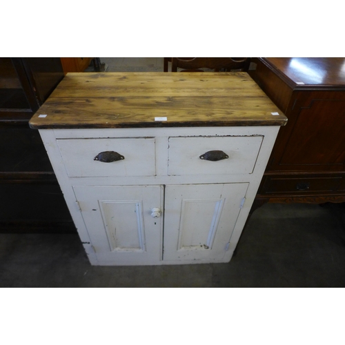 172 - A Victorian painted pine kitchen cupboard