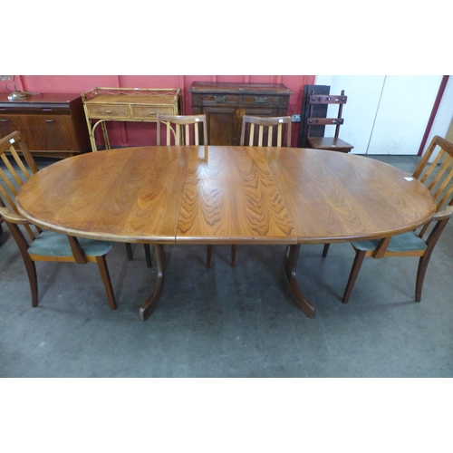 6 - A G-Plan Fresco teak extending dining table and six chairs