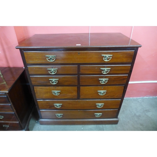 69 - A Victorian mahogany chest of drawers, fitted with trouser press