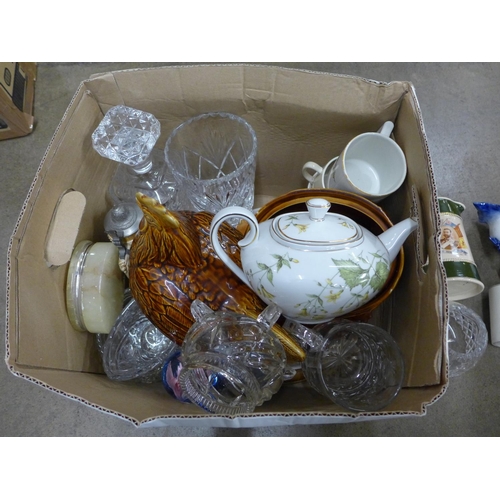 1200 - A collection of glass and crystal and china, including Royalty related **PLEASE NOTE THIS LOT IS NOT... 