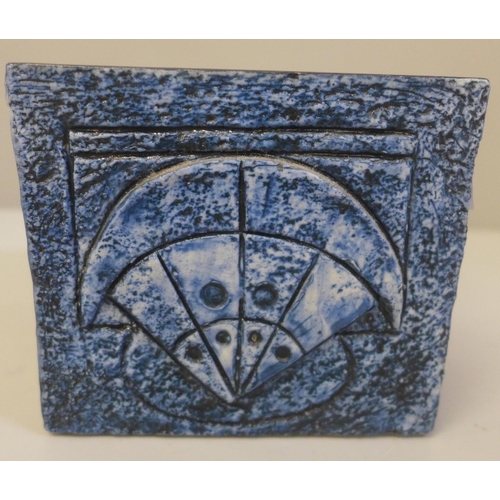 602 - A small Troika square vase, 8cm