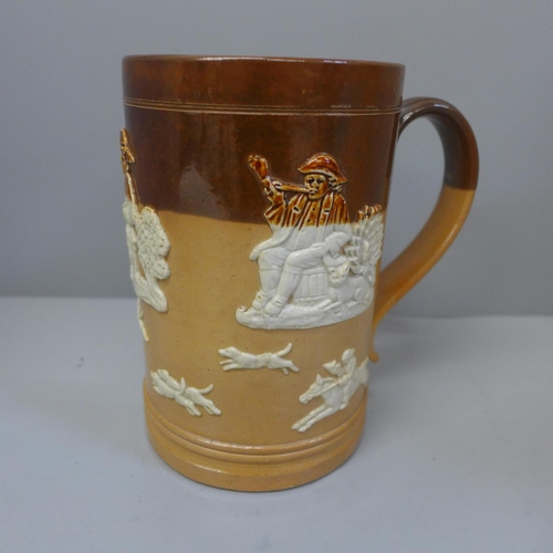 618 - A Doulton Lambeth stoneware vase, and a Royal Doulton stoneware mug