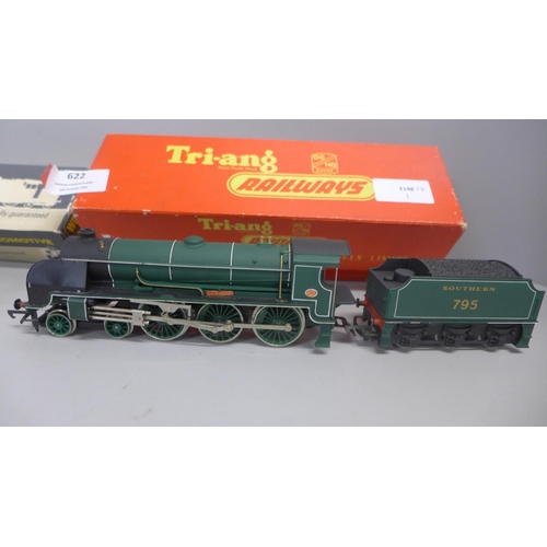 622 - Three 00 gauge locomotives including Tri-ang R59 2-6-2 Tank loco and Wrenn W2207