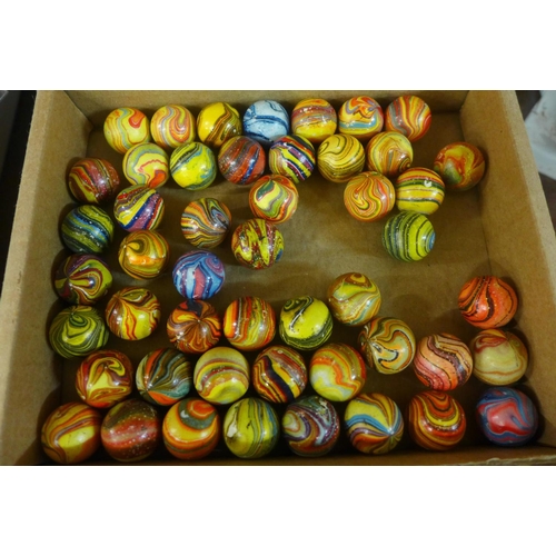 623 - A collection of brightly coloured marbles