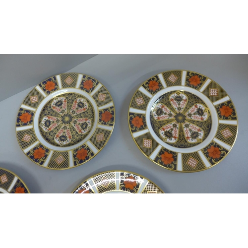 625 - Four Royal Crown Derby 1128 pattern tea plates