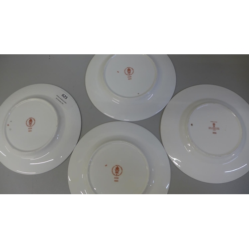 625 - Four Royal Crown Derby 1128 pattern tea plates