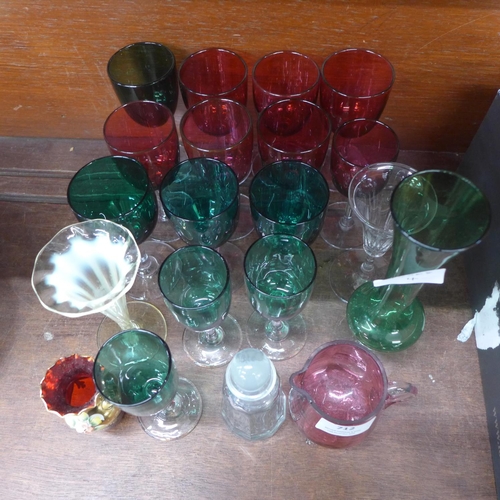 712 - A collection of glass including cranberry