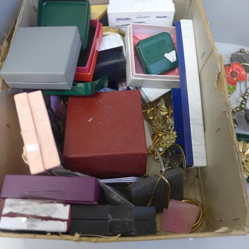 762 - Two boxes of costume jewellery