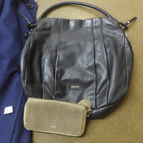 810 - A Max Mara leather bag and a Hardy Amies jacket