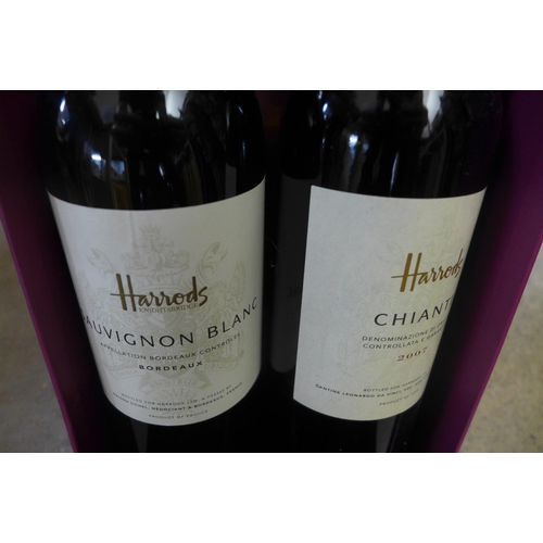 826 - A Harrods four pack wine gift set