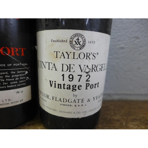 835 - Taylors 1972 Quinta de Vargellas vintage Port and Quinta Do Noval 1975 Vintage Port