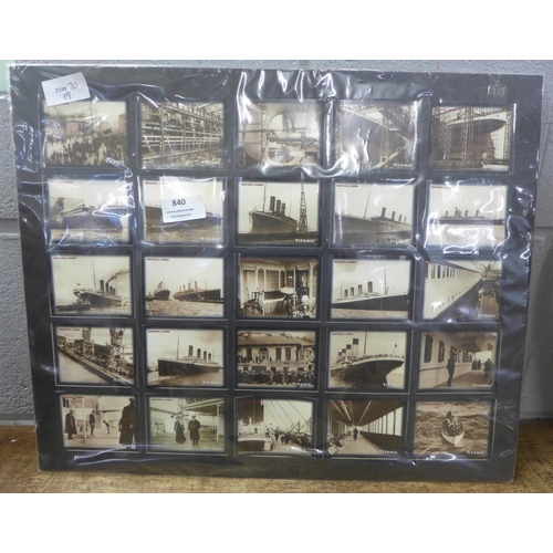 840 - A Titanic postcards set, mounted