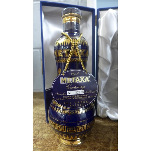 845 - A cased bottle of Metaxa, Centenary limited edition, no. 82428