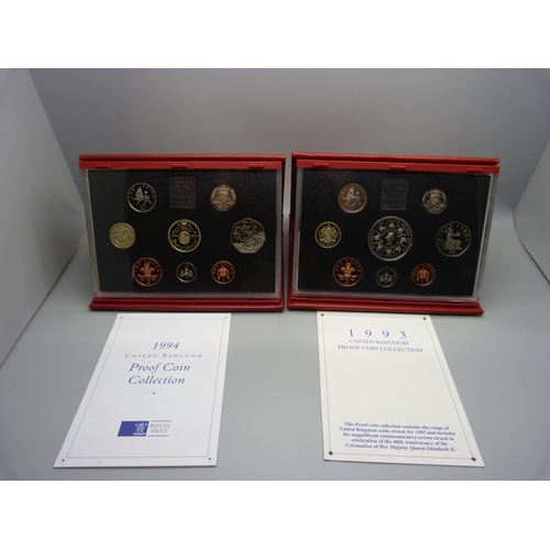 921 - Seven UK proof coin sets, 1981-1999