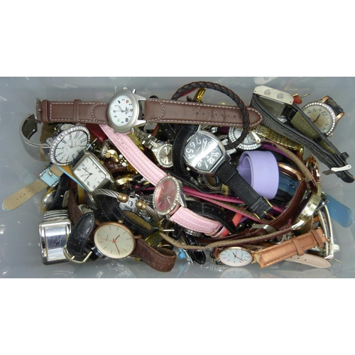 956 - A box of modern wristwatches, some a/f