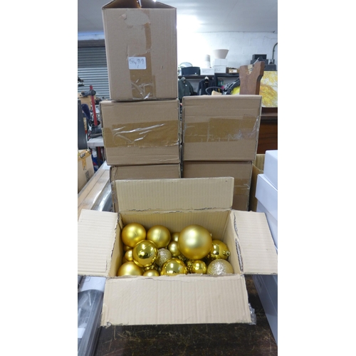 2039 - 8 boxes of approximately 36 gold and silver mixed baubles (approx 300 baubles in total) plus 3 packs... 