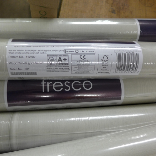 2048 - 12 Rolls of Graham and Brown neutral/French grey panelling wallcovering/wallpaper, 120 sqt mtrs cove... 