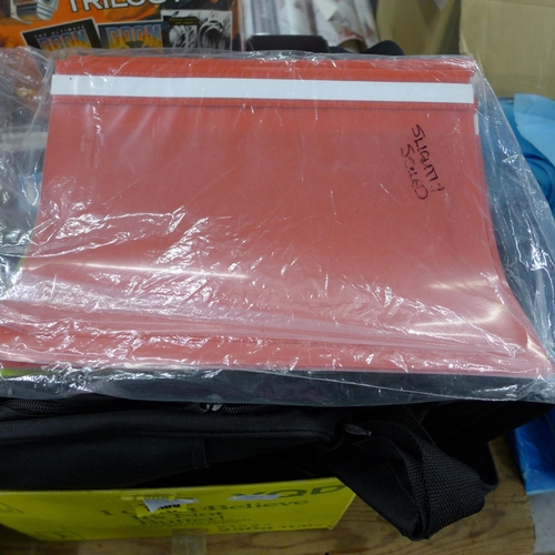 2101 - Approx 30 miscellaneous home and office items - laptop bag and iPad cases, office items  plus large ... 