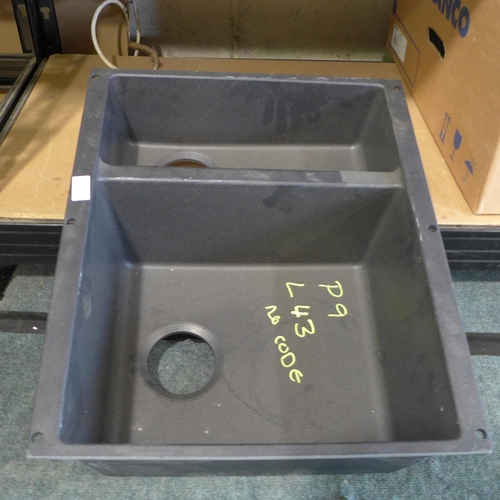 3008 - Black Ceramic Sink, original RRP £150 inc. VAT (364-43) * This lot is subject to VAT