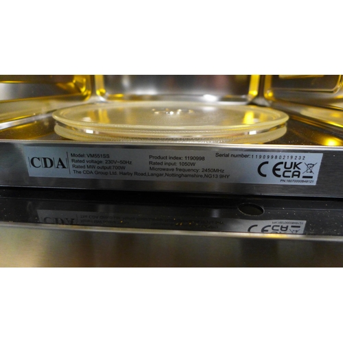 3012 - CDA Wall Microwave (H382xW595xD300) - model no.:- VM551SS, original RRP £257.50 inc. VAT (364-72) * ... 