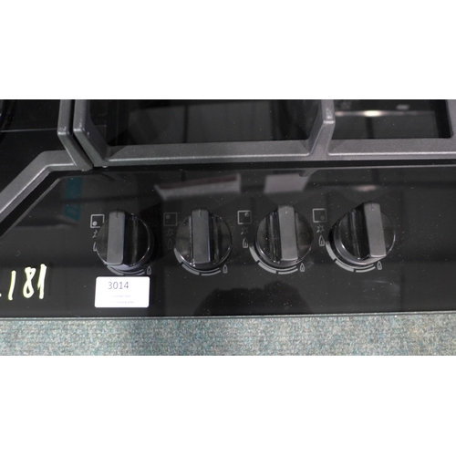 3014 - Zanussi 4-Burner Gas On Glass Hob * This lot is subject to VAT