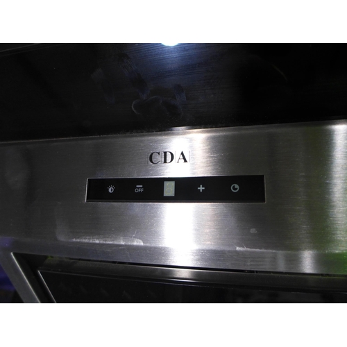 3049 - CDA Angled Glass Chimney Cooker Hood (H930xW900xD340) - model no.:- EVG9BL, original RRP £340.83 inc... 