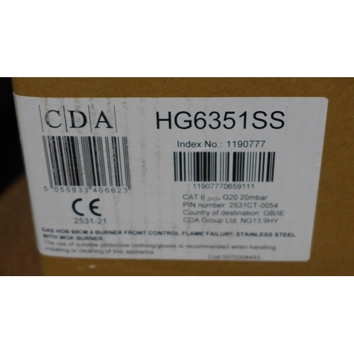 3068 - CDA 4-Zone Gas Hob - DAMAGED CONTROL UNIT -AP.HD.CDA.165 HG635155 * This lot is subject to VAT