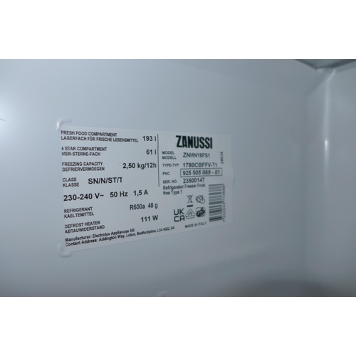 3202 - Zanussi 70/30 Fridge Freezer - Frost Free - DAMAGED DOOR (H1772xW540xD549) - model no.:- ZNHN18FS1, ... 