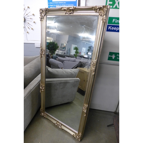 1343 - A large Juliette French style mirror in champagne, 180 x 90cms (PMR00399)   #