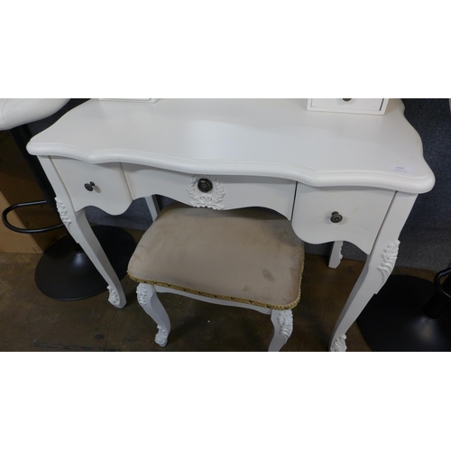 1397 - A white French style dressing table and stool