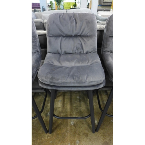 1409 - A pair of Ashwin grey bar stools