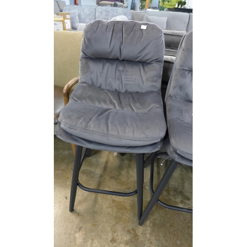 1410 - A pair of Ashwin grey bar stools