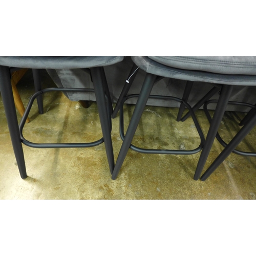 1410 - A pair of Ashwin grey bar stools