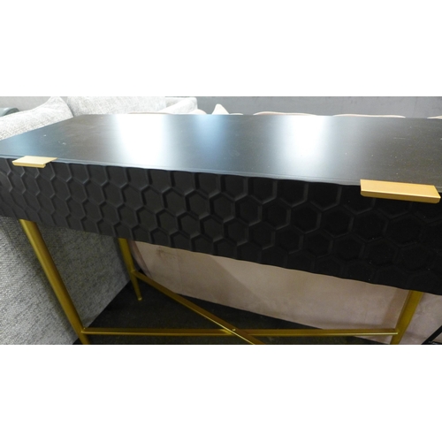 1451 - A black two drawer console table