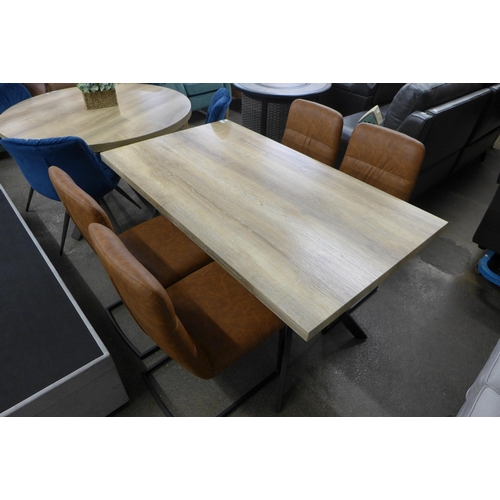 1479 - A Kamala 1.4m dining table with four Mezan tan chairs