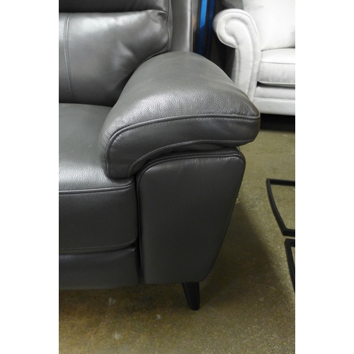 1483 - Grace Grey Leather 2.5 Seater Power Recliner, original RRP £991.66 + VAT (4153-21) * This lot is sub... 